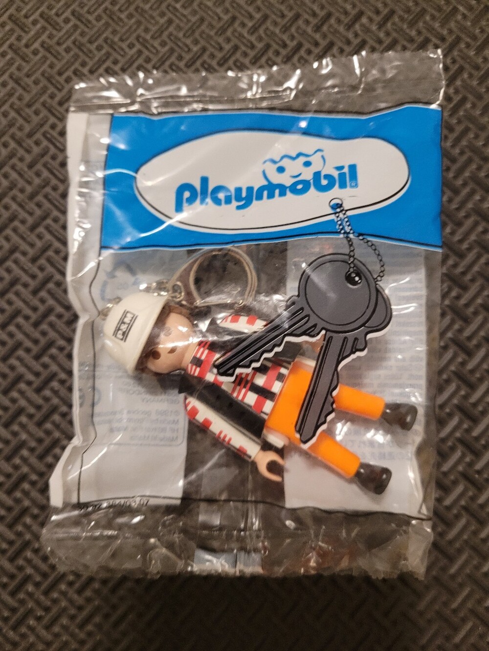 Vintage Playmobil "Worker" Keychain. Very Rare Promo Version